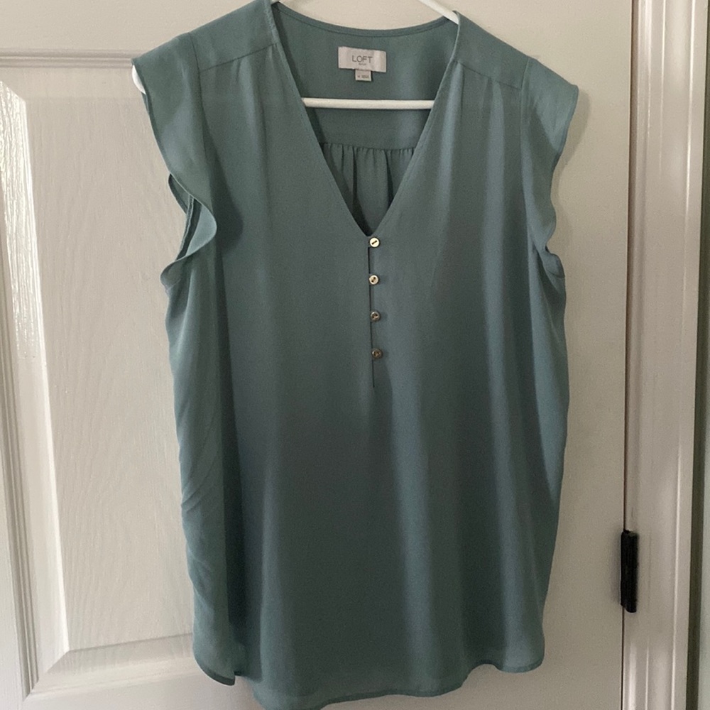 Loft new silky ruffle sleeve top
